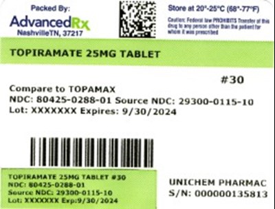 Label 1 (Topiramate 80425 0288 01)